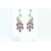Dangle Peacock Earrings Women 925 Sterling Silver Red Onyx & Marcasite Stones A
